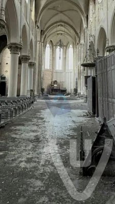 Blue Christ Church abandoned location in Wallonia, Wallonia, Belgium - Church - highly rated urbex spot for urban exploration